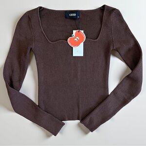 NWT Cider Ribbed brown long sleeve